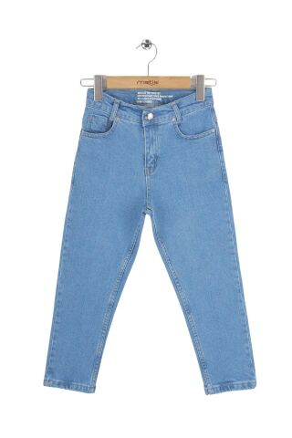 Mutlu Kids Kız Çocuk Mom Jeans BUZ MAVİ - 8 Yaş