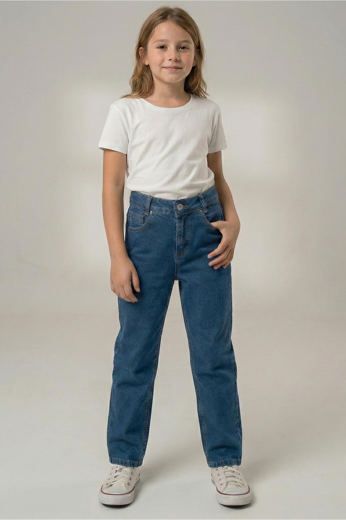 Mutlu Kids Kız Çocuk Mom Jeans YEŞİL TİNT - 11 Yaş