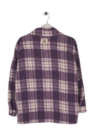 Mutlu Kids İçi Kürk Astarlı Kalın Ekose Kız Çocuk Gömlek Mor - 8 Yaş