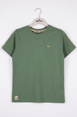 Mutlu Kids Bisiklet Yaka Kısa Kollu Erkek Çocuk Tişört Beyaz - 14 Yaş