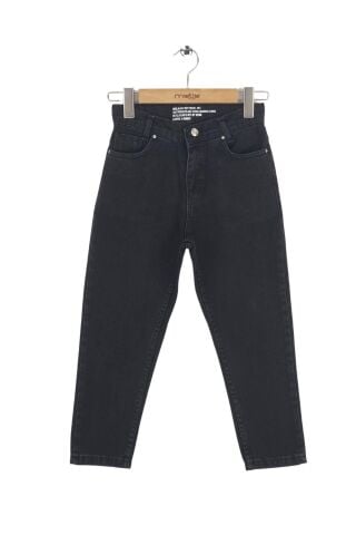 Mutlu Kids Kız Çocuk Mom Jeans Füme - 8 Yaş