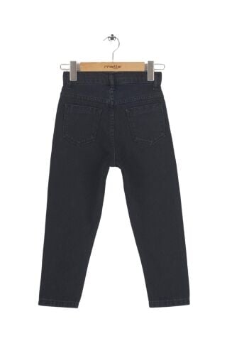 Mutlu Kids Kız Çocuk Mom Jeans Füme - 9 Yaş