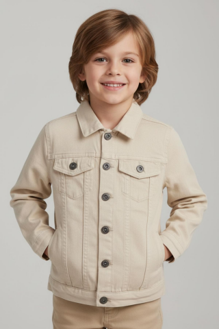 Mutlu Kids Erkek Çocuk Denim Ceket Haki - 5 Yaş