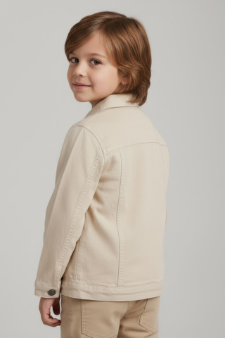 Mutlu Kids Erkek Çocuk Denim Ceket Haki - 5 Yaş