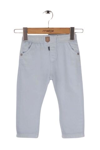 Mutlu Kids Beli Lastikli Erkek Bebek Gabardin Pantolon BEBE MAVİ - 6 Ay