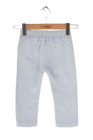 Mutlu Kids Beli Lastikli Erkek Bebek Gabardin Pantolon BEBE MAVİ - 9 Ay