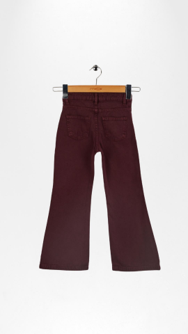 Kız Çocuk İspanyol Paça Pantolon Bordo - 8 Yaş