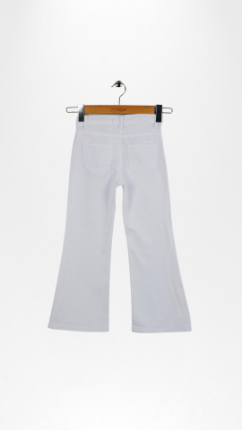 Kız Çocuk İspanyol Paça Pantolon Beyaz - 9 Yaş
