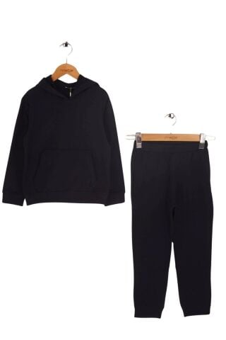 Mutlu Kapüşonlu 2'li Çocuk Sweatshirt Takım Lacivert - 8 Yaş