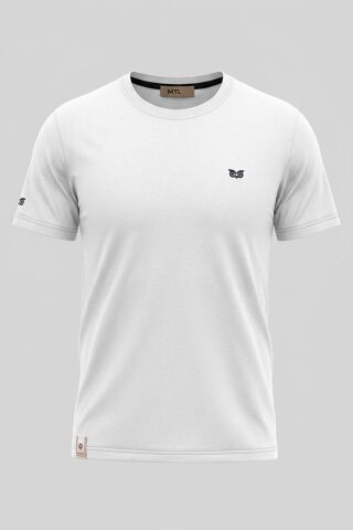 Mutlu Kids Bisiklet Yaka Kısa Kollu Erkek Çocuk Tişört Beyaz - 8 Yaş