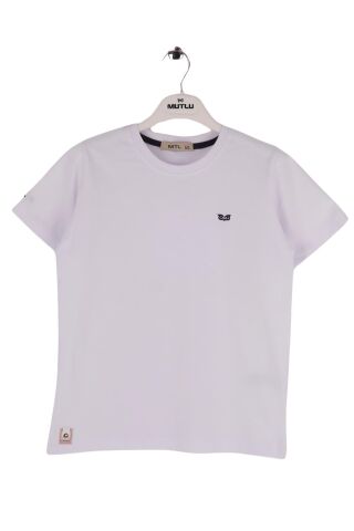 Mutlu Kids Bisiklet Yaka Kısa Kollu Erkek Çocuk Tişört Beyaz - 14 Yaş