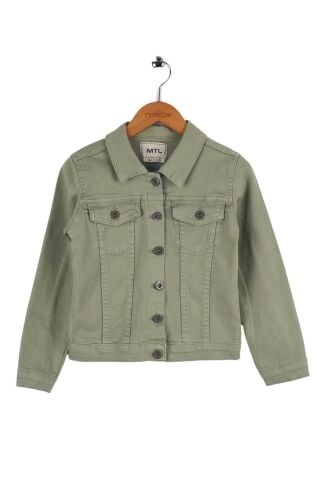 Mutlu Kids Kız Çocuk Denim Ceket EKRU - 13 Yaş