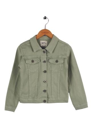 Mutlu Kids Kız Çocuk Denim Ceket EKRU - 4 Yaş
