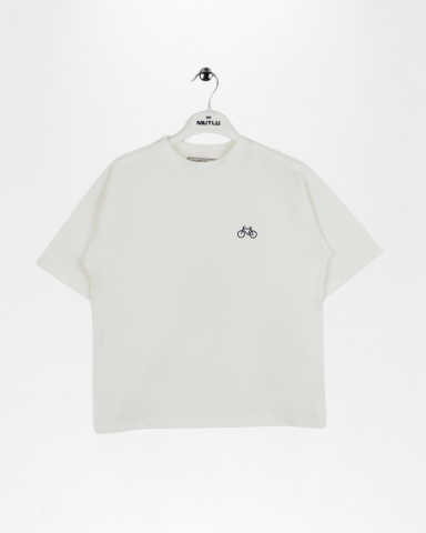 Erkek Çocuk Beyaz Sırt Baskılı Oversize Kısa Kol Tişört EKRU-HAKİ - 9 Yaş