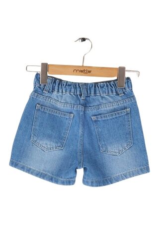 Mutlu Kids Kalp Armalı Kız Çocuk Şort Açık Mavi - 8 Yaş