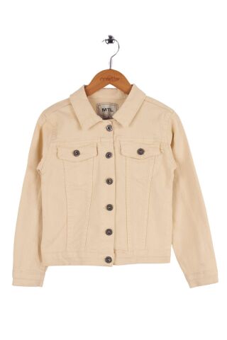 Mutlu Kids Kız Çocuk Denim Ceket Bej - 13 Yaş