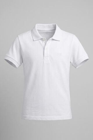Mutlu Kids Polo Yaka Erkek Çocuk Tişört Beyaz - 3 Yaş
