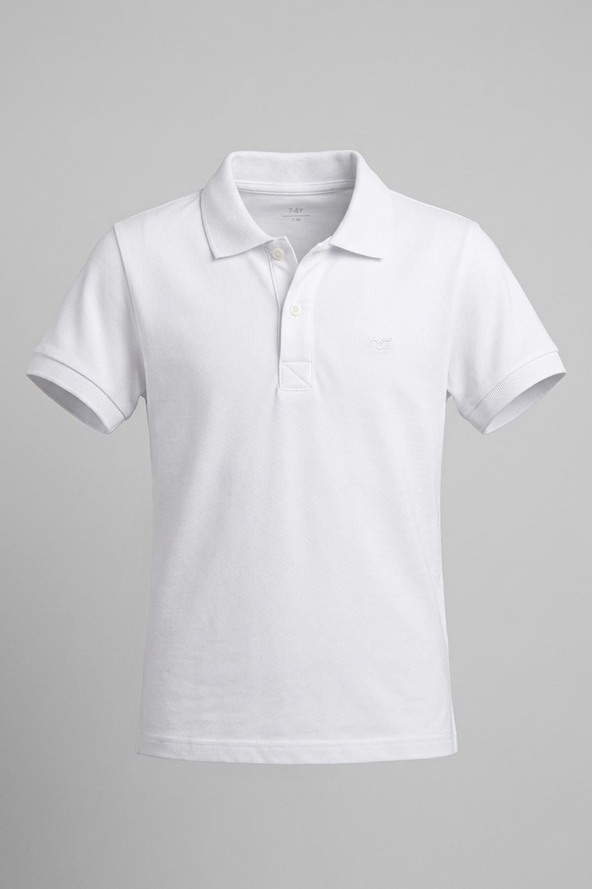 Mutlu Kids Polo Yaka Erkek Çocuk Tişört Beyaz - 4 Yaş