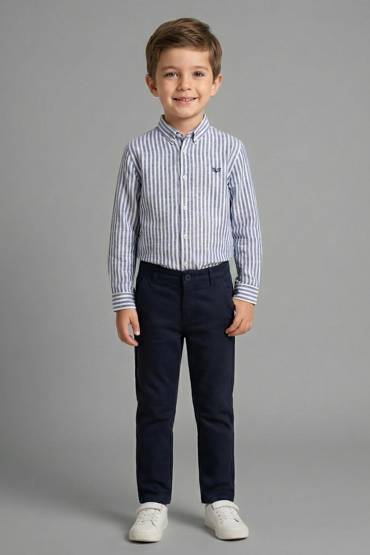 Mutlu Kids Erkek Çocuk Gabardin Pantolon Lacivert - 7 Yaş