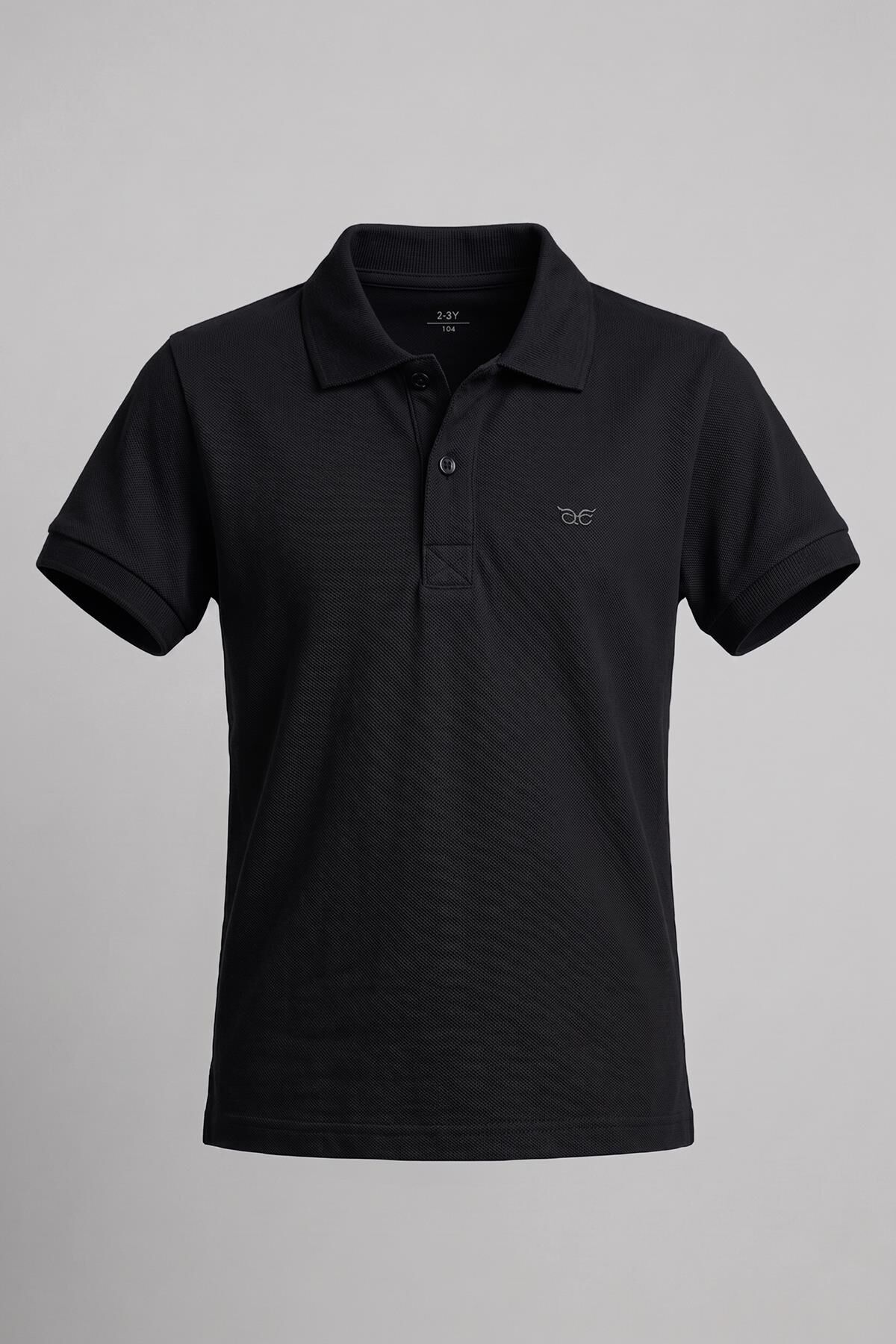 Mutlu Kids Polo Yaka Erkek Çocuk Tişört Siyah - 7 Yaş