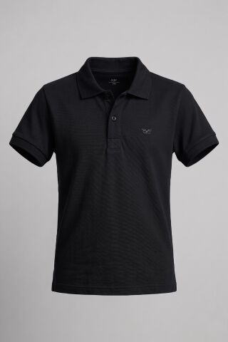 Mutlu Kids Polo Yaka Erkek Çocuk Tişört Siyah - 7 Yaş