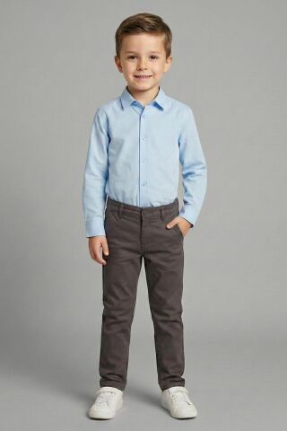 Mutlu Kids Erkek Çocuk Gabardin Pantolon Antrasit - 7 Yaş