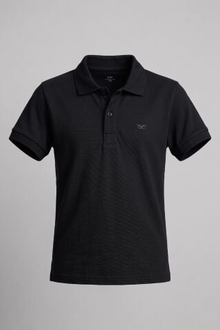 Mutlu Kids Polo Yaka Erkek Çocuk Tişört Siyah - 14 Yaş
