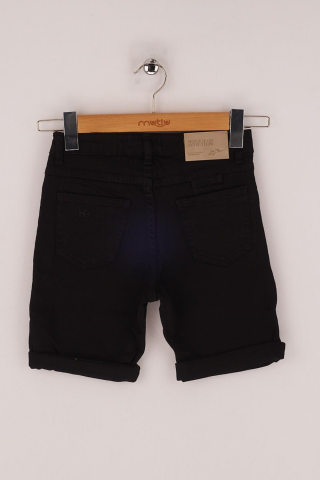 Mutlu Kids Erkek Çocuk Denim Şort Siyah - 11 Yaş