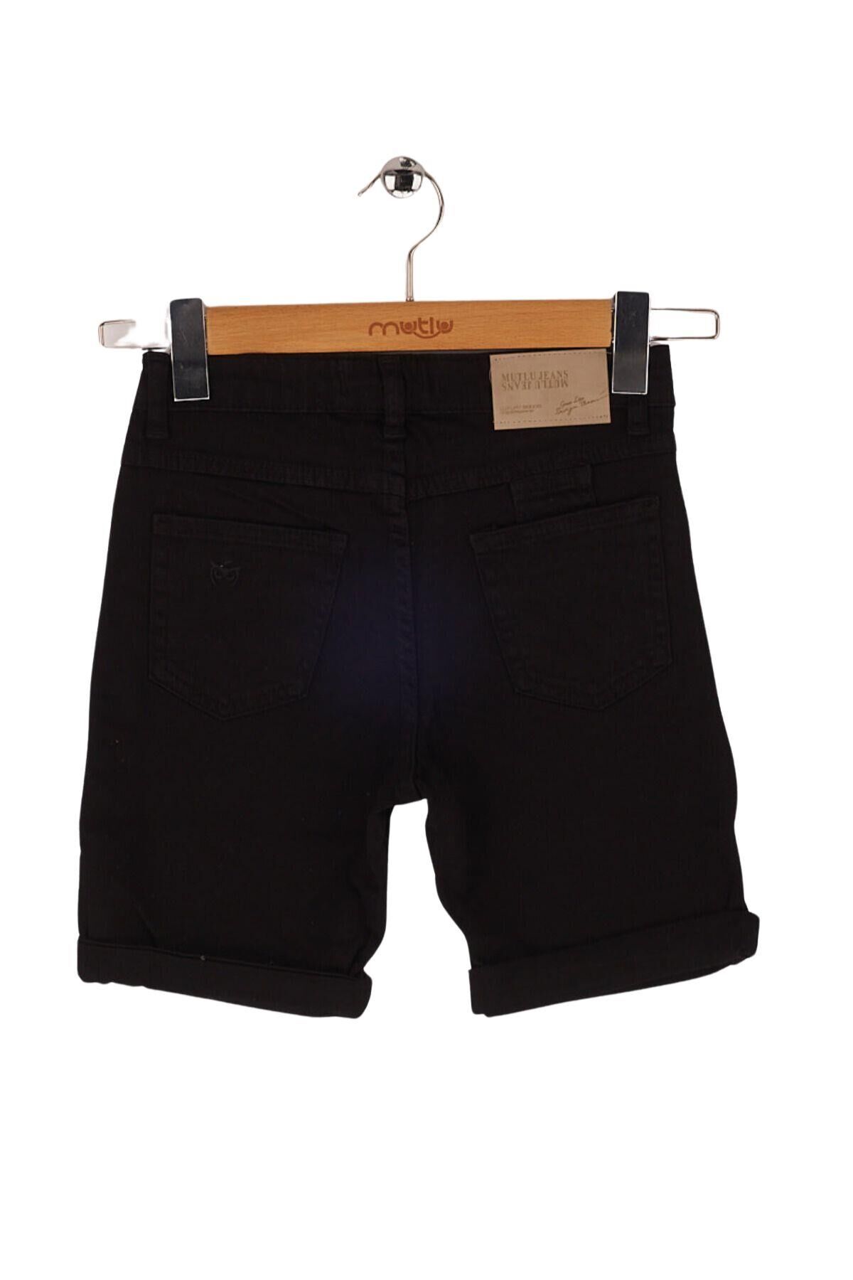 Mutlu Kids Erkek Çocuk Denim Şort Siyah - 12 Yaş