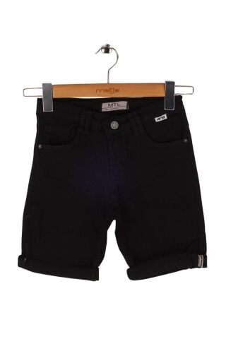 Mutlu Kids Erkek Çocuk Denim Şort Siyah - 12 Yaş
