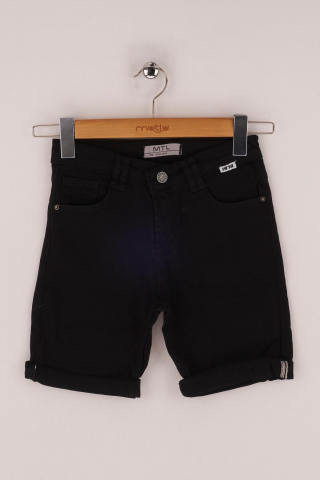 Mutlu Kids Erkek Çocuk Denim Şort Siyah - 3 Yaş