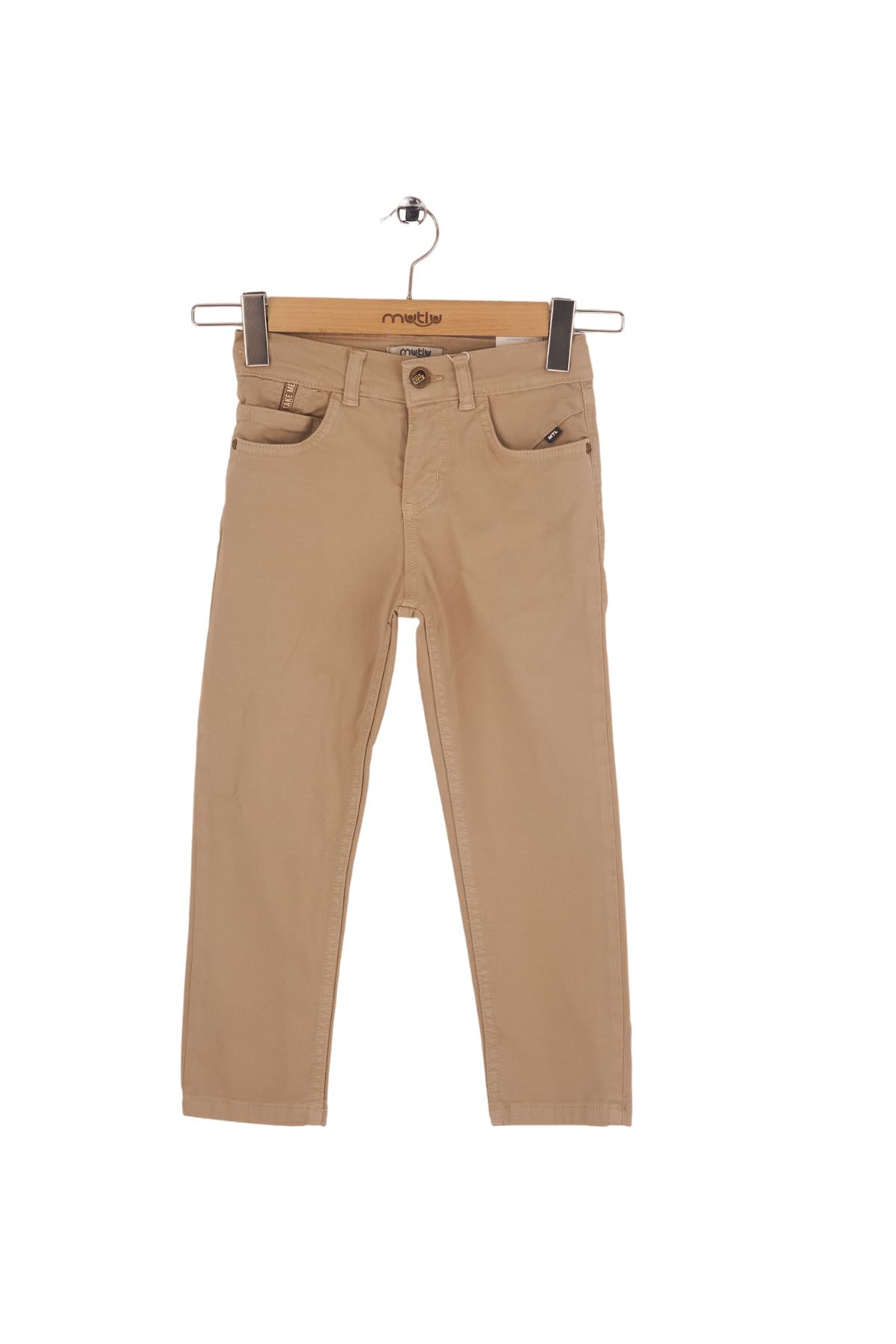Mutlu Kids Erkek Çocuk Gabardin Pantolon Bej - 7 Yaş