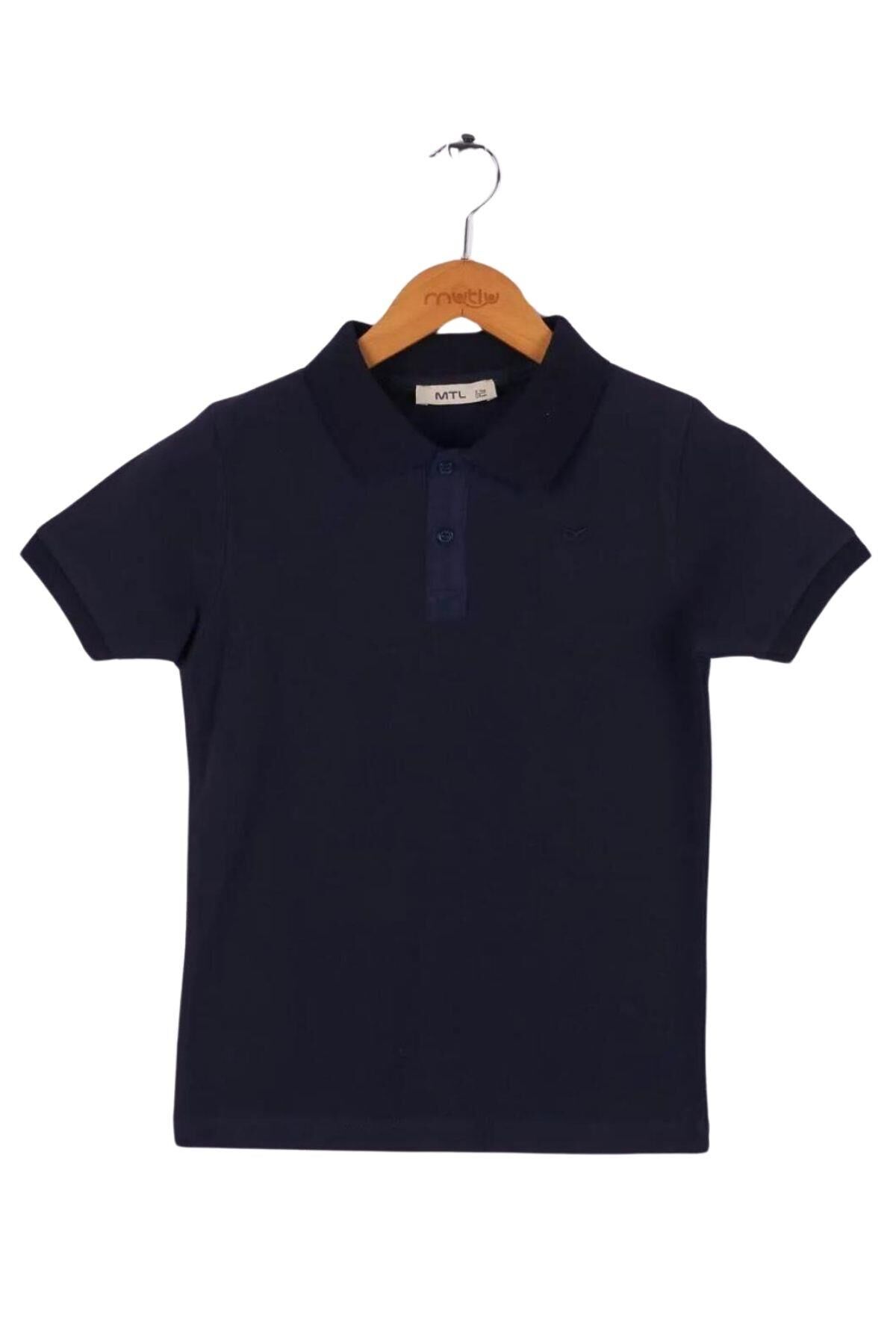 Mutlu Kids Polo Yaka Erkek Çocuk Tişört Siyah - 10 Yaş