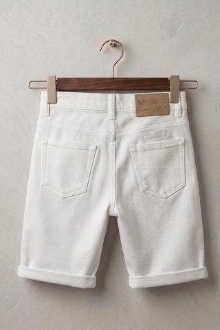 Mutlu Kids Erkek Çocuk Denim Şort Beyaz - 12 Yaş