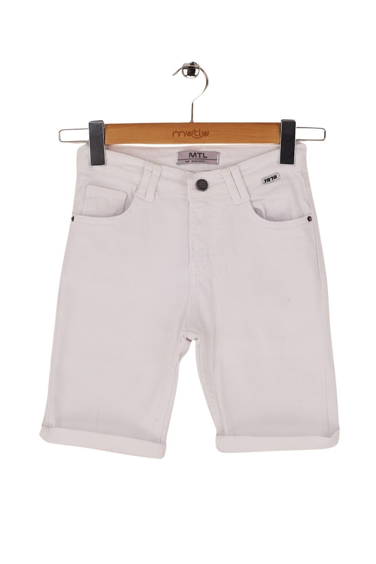 Mutlu Kids Erkek Çocuk Denim Şort Beyaz - 3 Yaş
