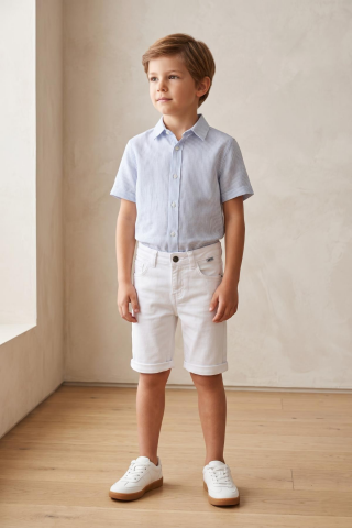 Mutlu Kids Erkek Çocuk Denim Şort Beyaz - 9 Yaş