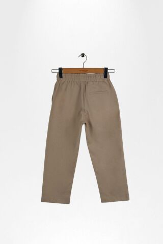 Keten Beli Lastikli Rahat Kalıp Erkek Çocuk Pantolon Siyah - 9 Yaş