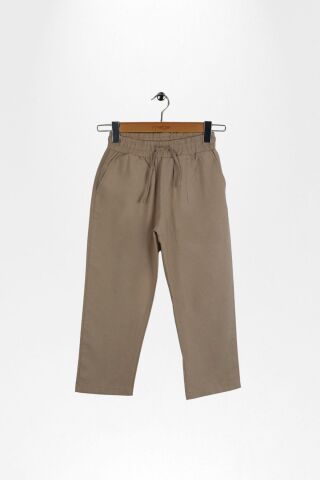 Keten Beli Lastikli Rahat Kalıp Erkek Çocuk Pantolon Bej - 9 Yaş