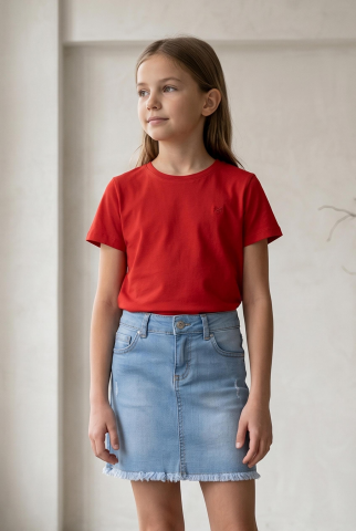 Mutlu Kids Kız Çocuk Tişört Kırmızı - 14 Yaş