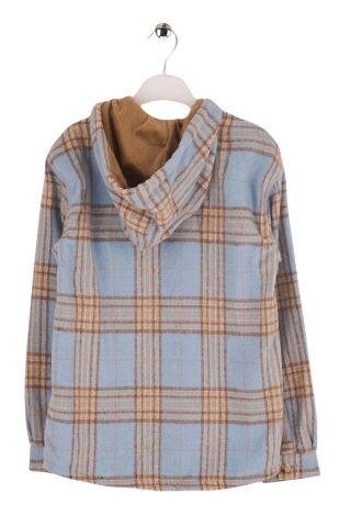 Mutlu Kids Kapüşonlu İçi Kürk Astarlı Erkek Çocuk Gömlek Mavi - 9 Yaş