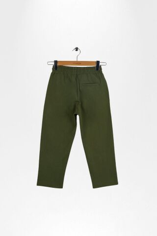 Keten Beli Lastikli Rahat Kalıp Erkek Çocuk Pantolon Haki - 8 Yaş