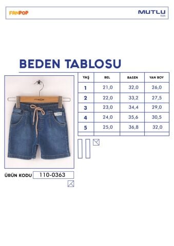 Mutlu Kids Erkek Çocuk Bebek Kot Şort