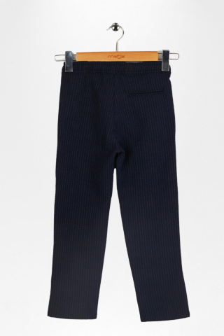 Çizgili Desenli Bağcıklı Erkek Çocuk Pantolon Vizon - 9 Yaş