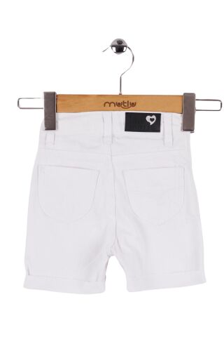 Mutlu Kids Basic Kız Çocuk Şort Beyaz - 11 Yaş