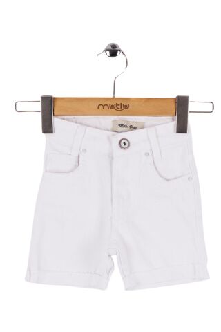 Mutlu Kids Basic Kız Çocuk Şort Beyaz - 13 Yaş