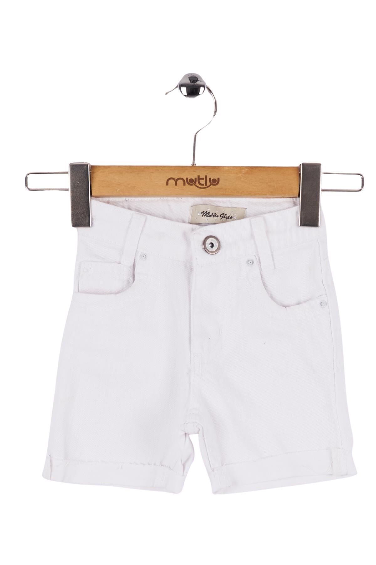 Mutlu Kids Basic Kız Çocuk Şort Beyaz - 14 Yaş