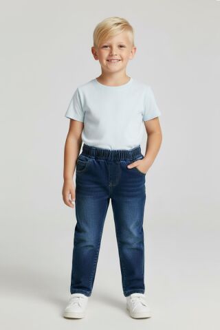 Mutlu Kids Erkek bebek Pantolon ORTA MAVİ - 9 Ay