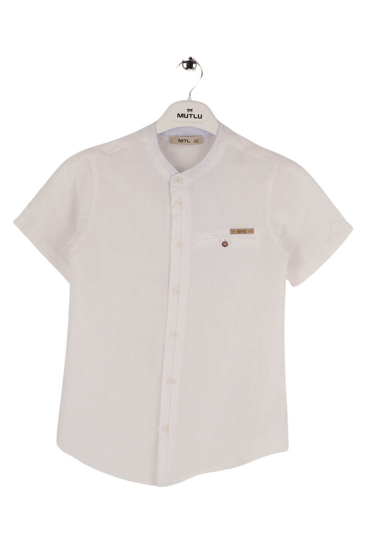 Mutlu Kids Hakim Yaka Kısa Kollu Erkek Çocuk Gömlek