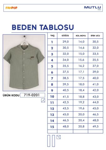 Mutlu Kids Hakim Yaka Kısa Kollu Erkek Çocuk Gömlek