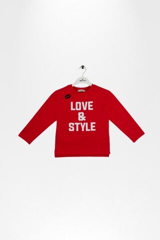 Kız Çocuk Ekru Love & Style Baskılı Uzun Kollu Body EKRU - 9 Yaş